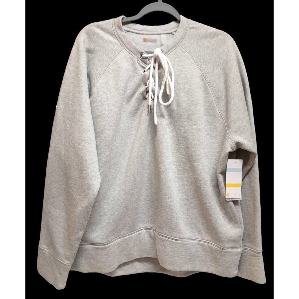 New Nordstrom Zella XL Lace Front Heavyweight Warm Sweatshirt Pockets